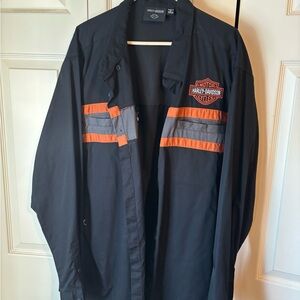 Harley-Davidson Men's Black Jacket with Orange Stripes
